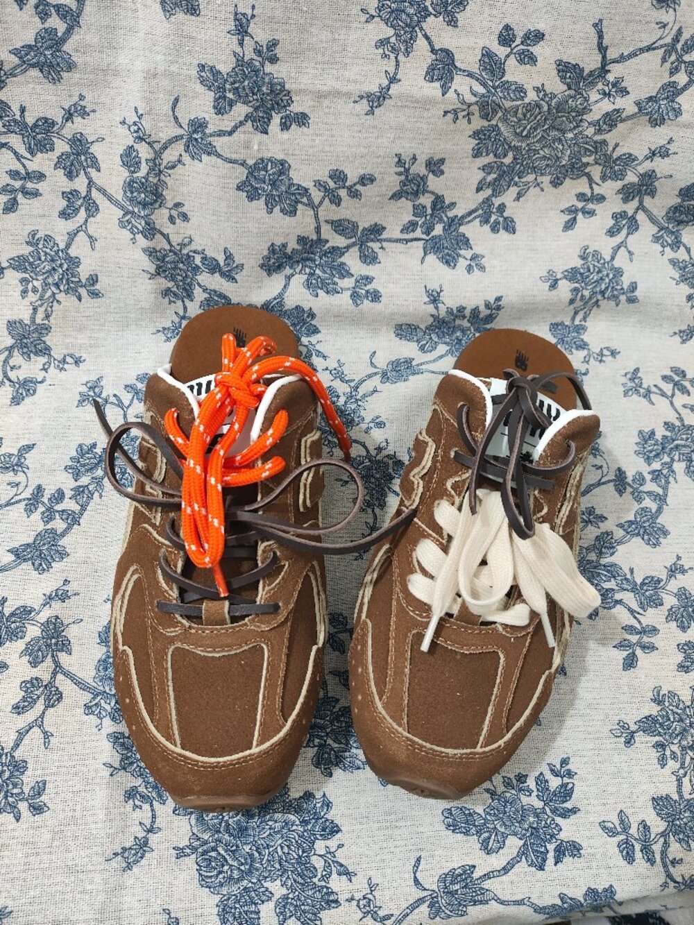 Miu Miu x New Balance Brown Suede Retro Mule Sneakers